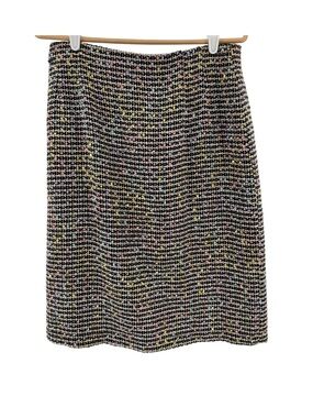 Ingenuity Black Multicolor Tweed Pencil Skirt metallic colorful 10 office preppy